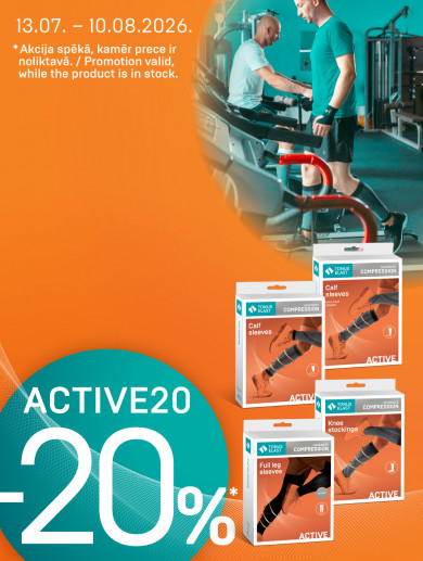 på kompressionsprodukter med ACTIVE koden: