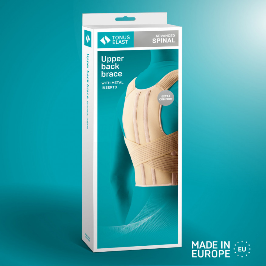 Llave de espalda superior elástica con inserciones metálicas. Comodidad