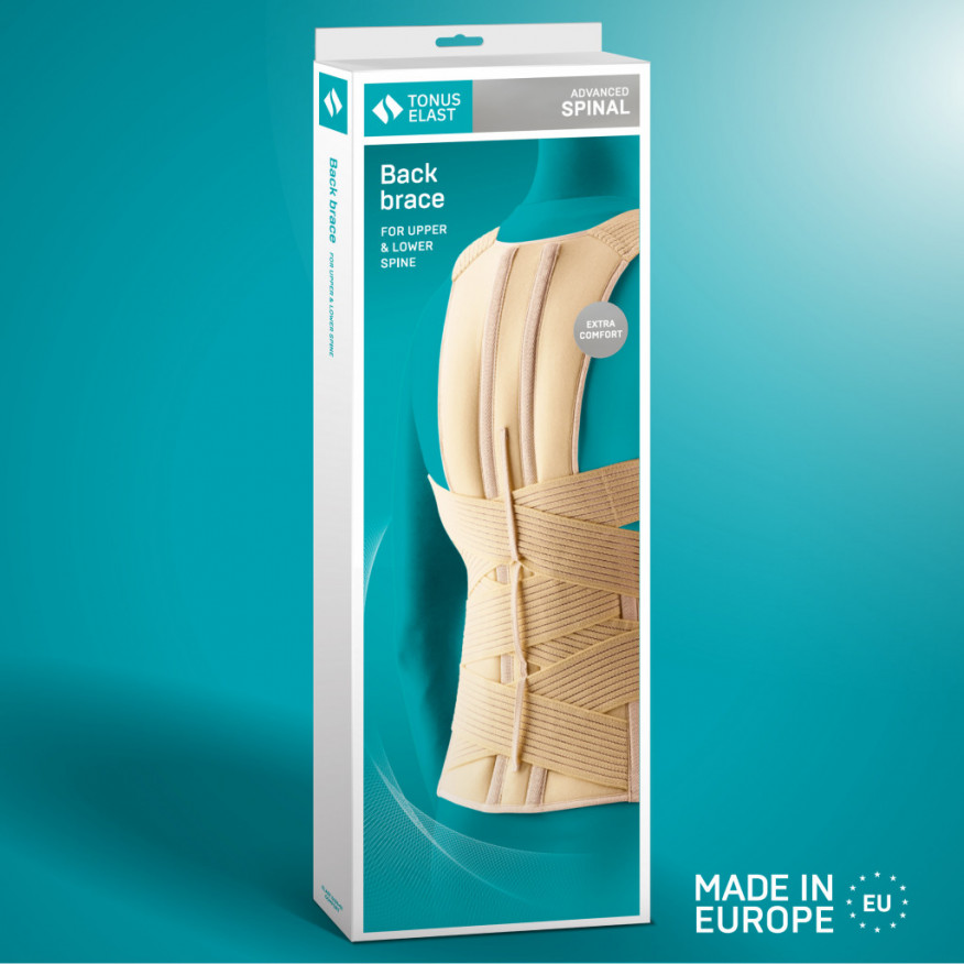 Medical elastic back brace for upper and lower spine. Comfort Medical elastic back brace for upper and lower spine. Comfort