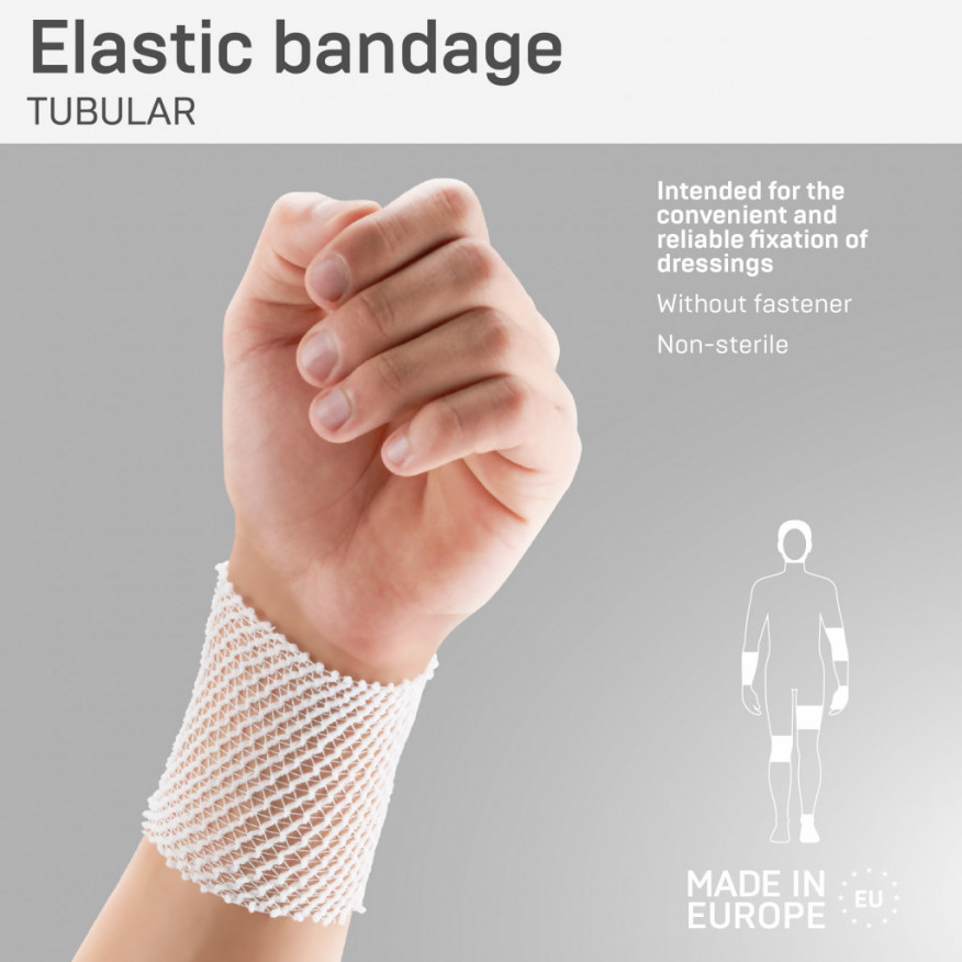 Medical elastic reticular bandage, tubular, fixing, non-sterile Medical elastic reticular bandage, tubular, fixing, non-sterile