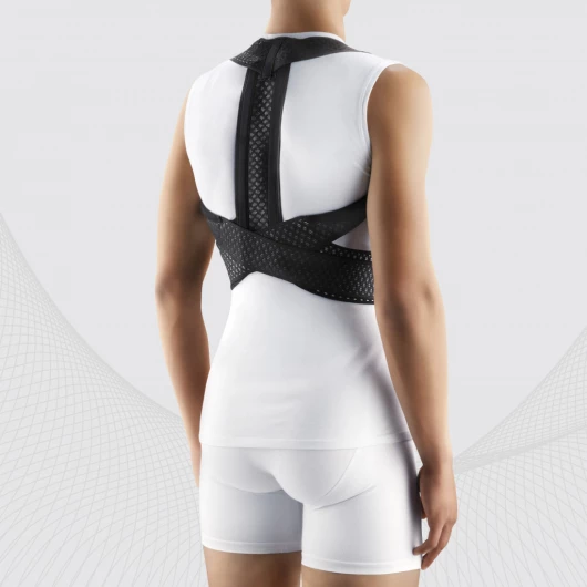 Medical elastic thoracic spine support posture corrector from breathable and durable material with metal inserts
