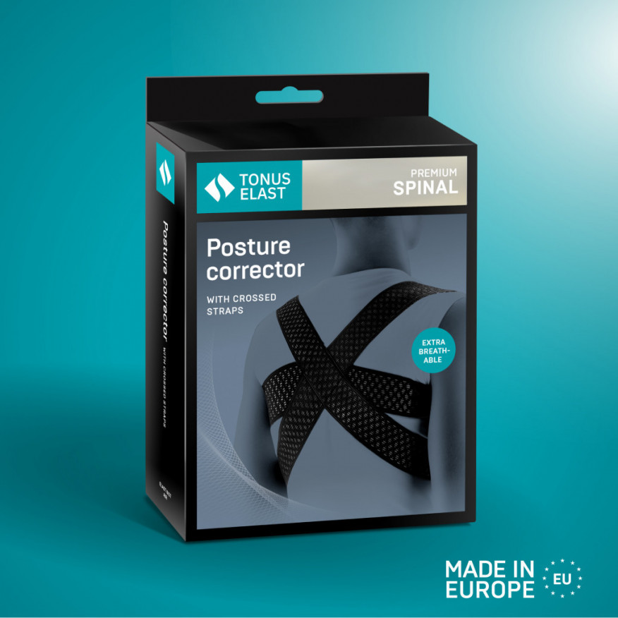 Medical elastic thoracic spine support posture corrector from breathable and durable material. Medical elastic thoracic spine support posture corrector from breathable and durable material.