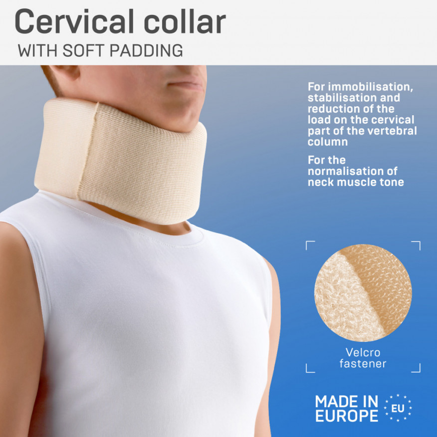 Medical head holder, with soft fixation for neck vertebra