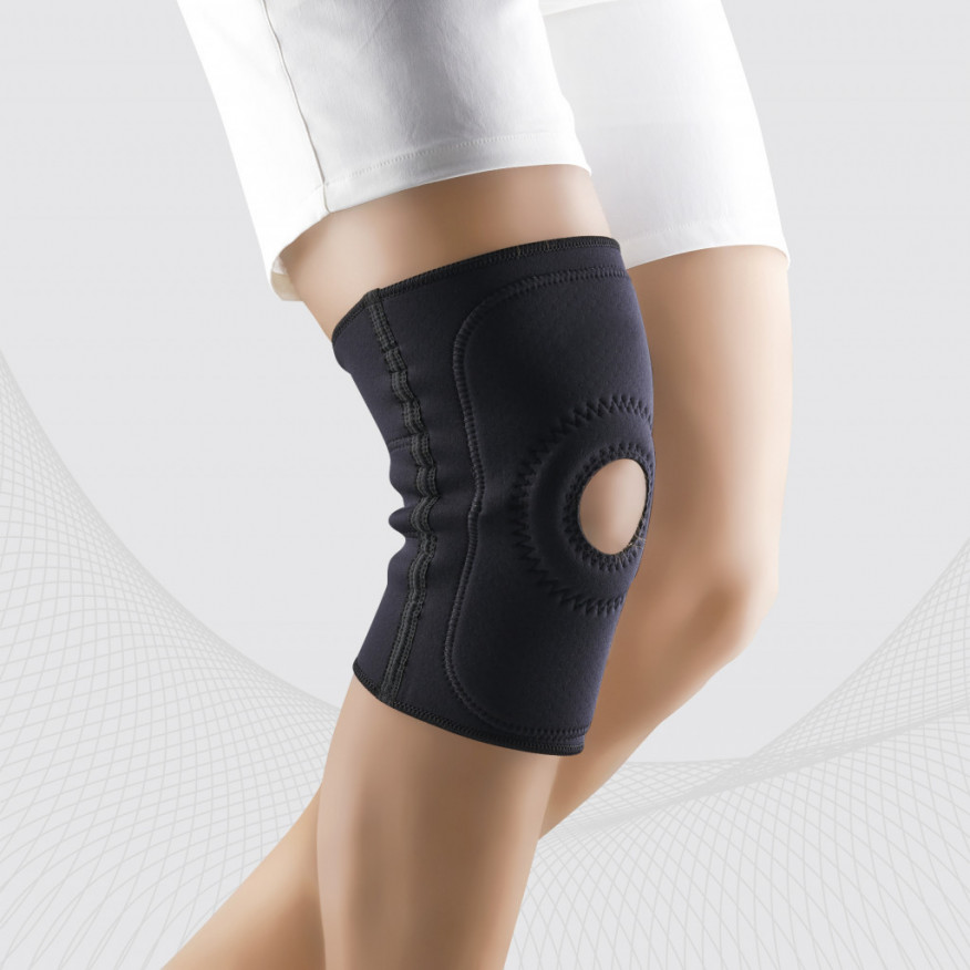 Medical neoprene knee band, with opening for kneecap Medical neoprene knee band, with opening for kneecap