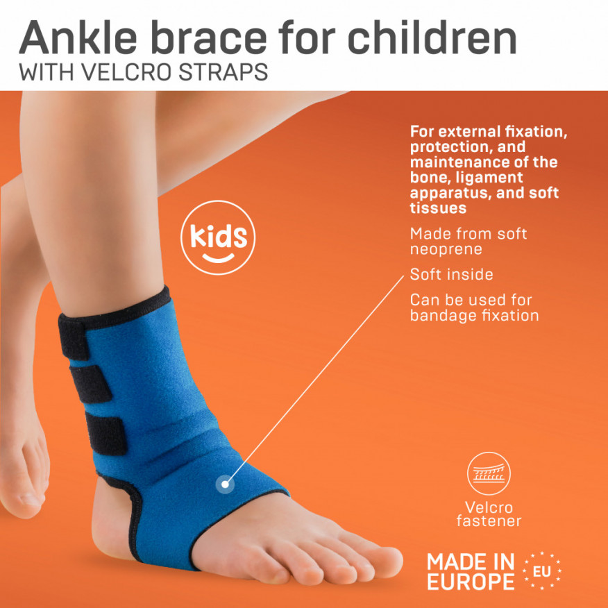 Medicininė elastinė neopreninė pėdų juosta su velcro fiksatoriumi vaikams. LUX Medicininė elastinė neopreninė pėdų juosta su velcro fiksatoriumi vaikams. LUX