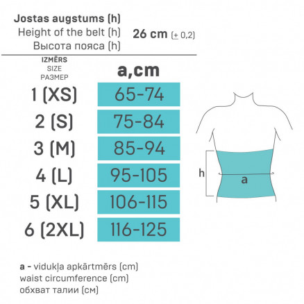 Medicinskt elastiskt postoperativt bälte, med skumdetalj framtill och mjuk insida, LUX
