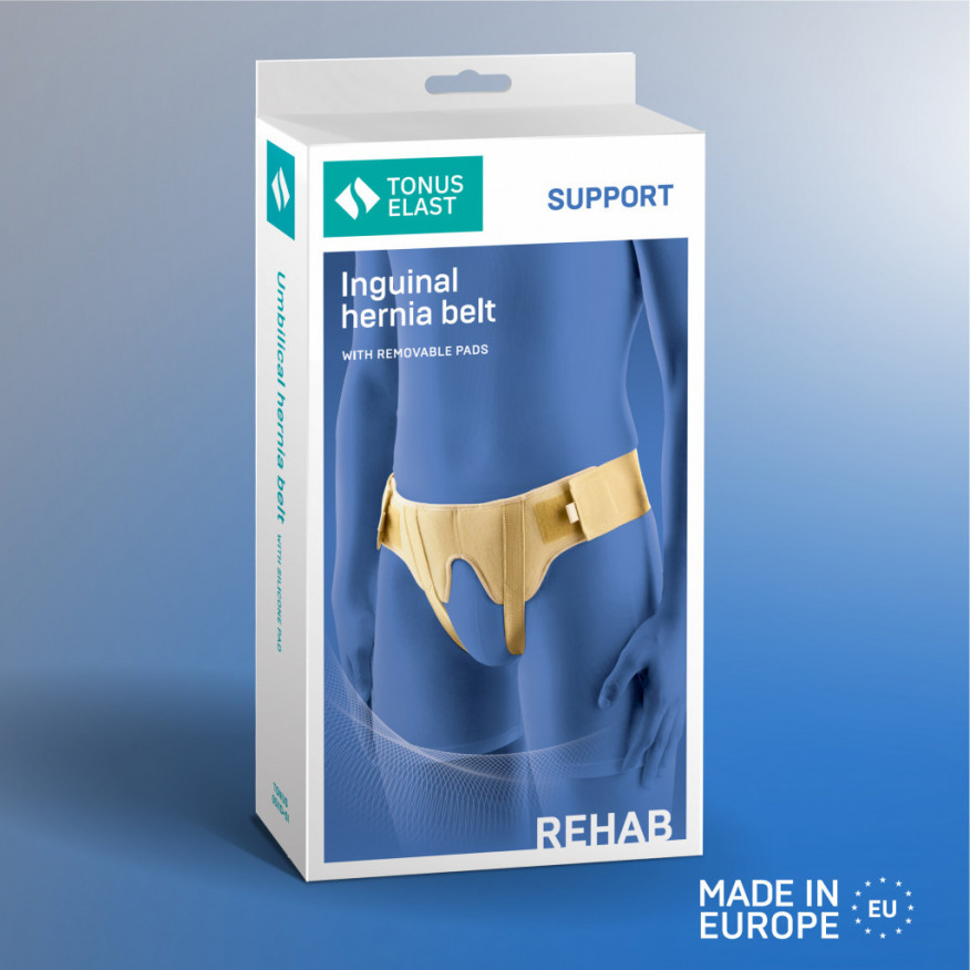 Medisinsk elastisk belte til behandling med inguinal hernia, tosidig, med avtakbare midler Medisinsk elastisk belte til behandling med inguinal hernia, tosidig, med avtakbare midler