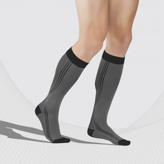 Komprimerade knästrumpor för sport och livsstil, unisex. Aktiv