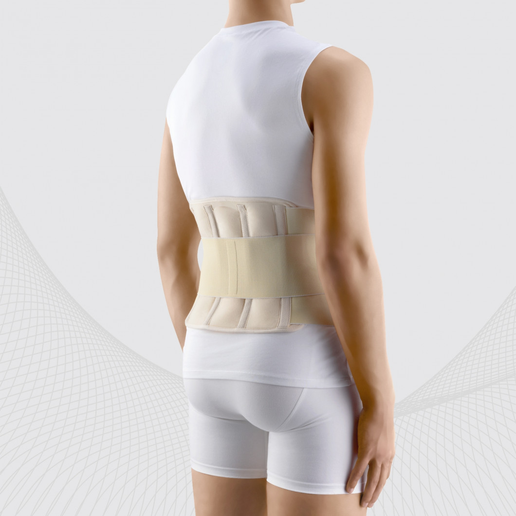 Medical elastic lumbar fixation corset with metal inserts and removable