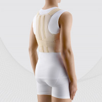 Medical elastic upper back brace with metal inserts