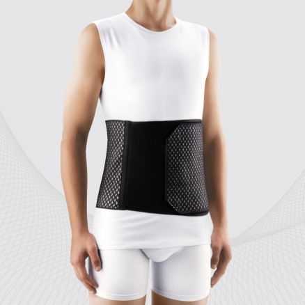 Medical post-operative belt, made of breathable, resistant material, with plastic insert. AIR