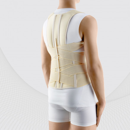 Medicininiai elastiniai nugaros įtvarai viršutiniam ir apatiniam stuburui. Komfortas