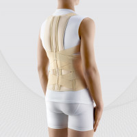 Medicininis elastinis nugaros įtvaras viršutinei ir apatinei stuburo daliai, su metaliniais įdėklais