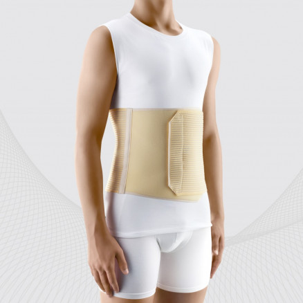 Medicīniskā elastīgā pēcoperāciju josta, ar porolona detaļu jostas priekšpusē. Soft