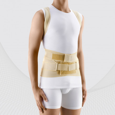 Medicīniskais elastīgais stājas korektors, mugurkaula krūškurvja apakšdaļai un jostas daļai.Comfort