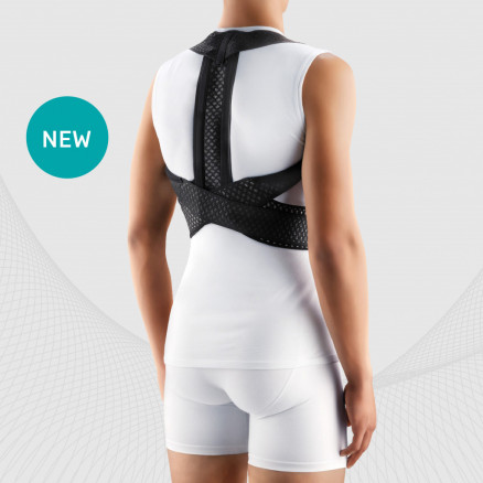Medical elastic thoracic spine support posture corrector from breathable and durable material with metal inserts