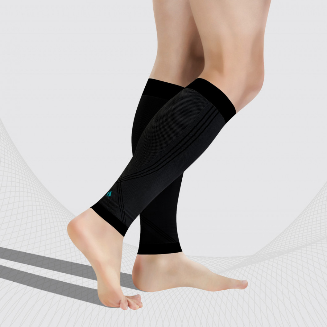 Manchettes Compression Protection UV 37 Cm - Sport Cyclisme Pêche Yoga Noir